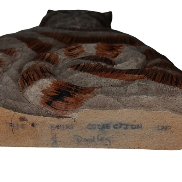 Boyds Collection Wood Carved Calico Cat signed J. Dudley - Picture 6 of 10